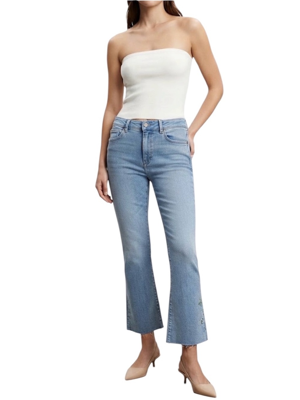 DL1961 Jeans Bridget Boot High Rise Instasculpt Crop Raw Hem Premium Denim